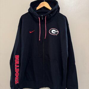 Nike UGA Georgia Bulldogs Football Team Issue PE Sideline FZ Hoodie Black Men